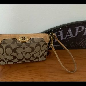Coach Signature Turnlock Wristlet